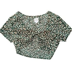 💜Polly Green Floral Women's Top